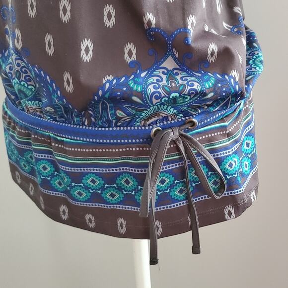 Athleta Tic Tac Toe Razor Back Paisley Tank Gray Size S - Picture 3 of 6